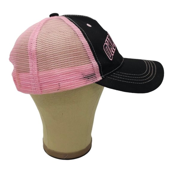 Real Time Oklahoma Mesh Snapback Cap Trucker Baseball Hat Pink Black Embroidered - Picture 11 of 13